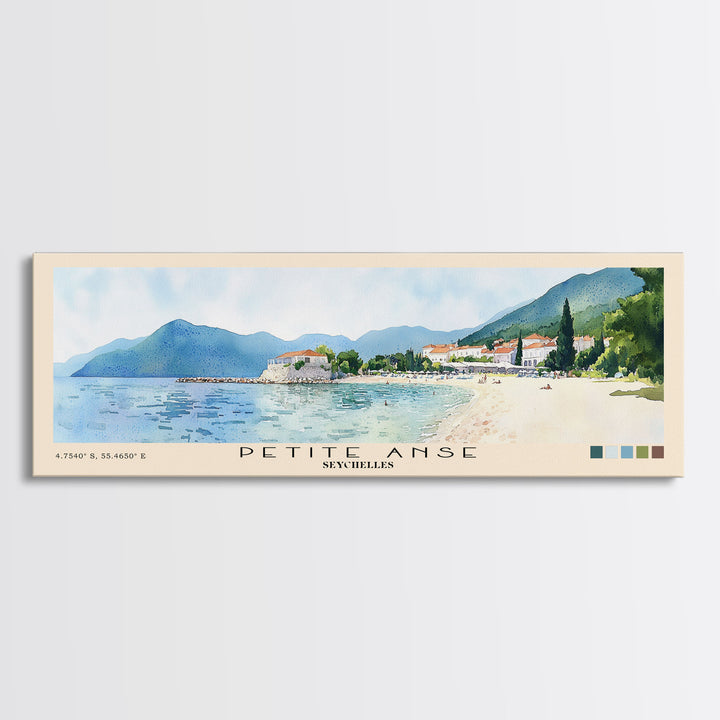 Petite Anse, Seychelles Watercolor Print, Vacation Gift, Seychelles Wall Art, Vacation Wall Art, Vacatation Memories, Beach Decor, Beach Or Lakehouse Art