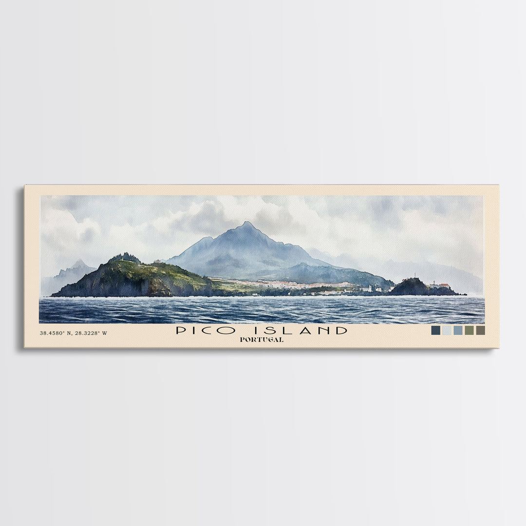 Pico Island, Portugal Watercolor Print, Vacation Gift, Portugal Wall Art, Beach Painting, Beach Decor, Beach Or Lakehouse Art