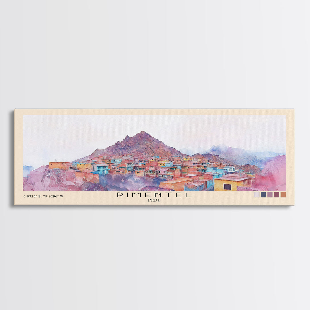 Pimentel, Peru Watercolor Print, Vacation Gift, Peru Wall Art, Vacation Wall Art, Vacatation Memories, Beach Decor, Beach Or Lakehouse Art