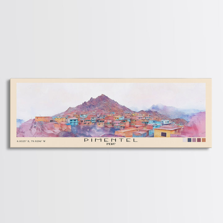 Pimentel, Peru Watercolor Print, Vacation Gift, Peru Wall Art, Vacation Wall Art, Vacatation Memories, Beach Decor, Beach Or Lakehouse Art