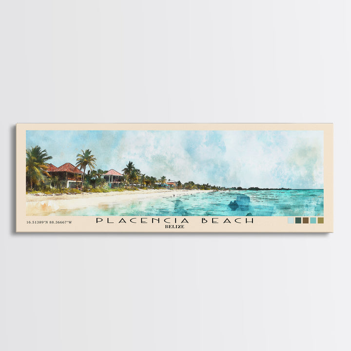 Placencia Beach, Belize Watercolor Print, Vacation Gift, Belize Wall Art, Vacation Wall Art, Vacatation Memories, Beach Decor, Beach Or Lakehouse Art