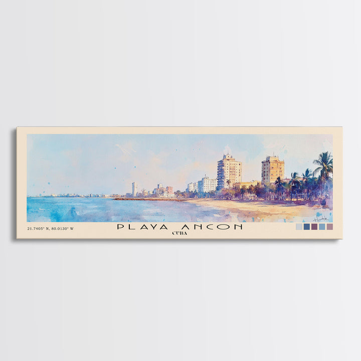 Playa Ancon, Cuba Watercolor Print, Vacation Gift, Cuba Wall Art, Beach Painting, Beach Decor, Beach Or Lakehouse Art