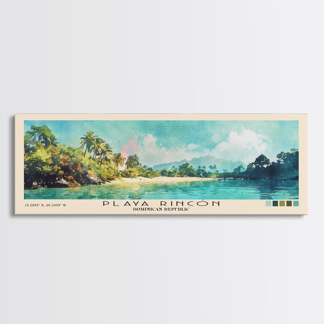 Playa Rincón, Dominican Republic Watercolor Print, Vacation Gift, Dominican Republic Wall Art, Vacation Wall Art, Vacatation Memories, Beach Decor, Beach Or Lakehouse Art