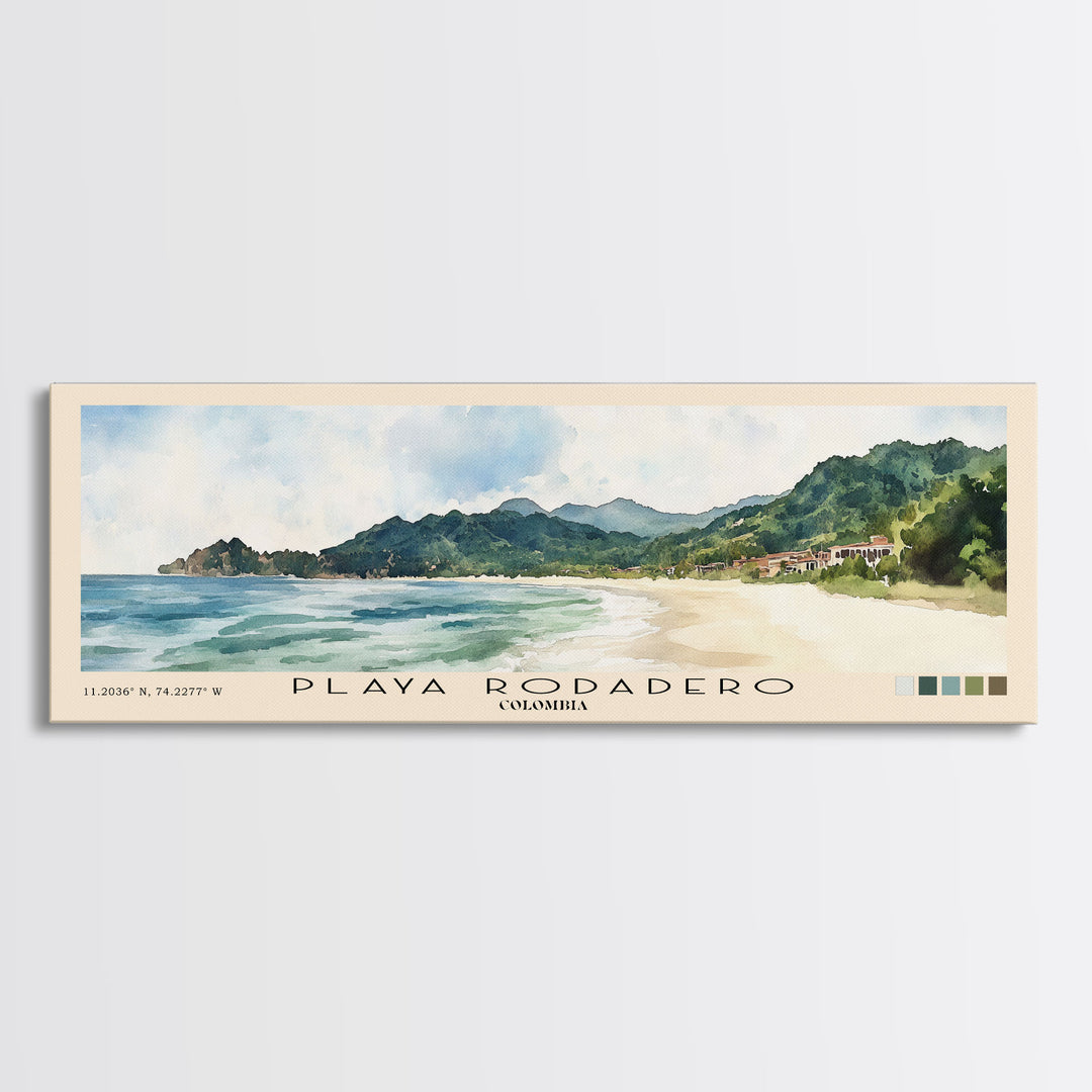 Playa Rodadero, Colombia Watercolor Print, Vacation Gift, Colombia Wall Art, Beach Painting, Beach Decor, Beach Or Lakehouse Art