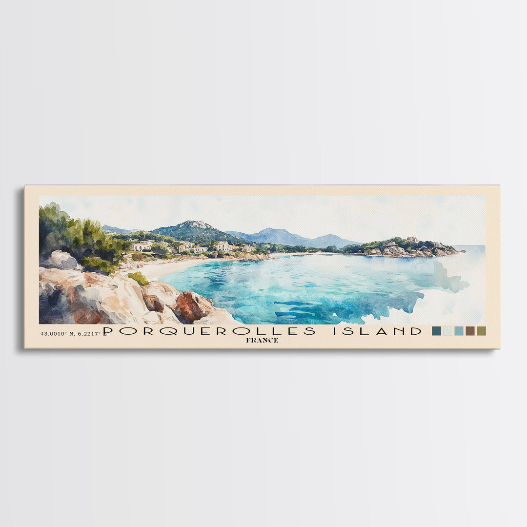 Porquerolles Island, France Watercolor Print, Vacation Gift, France Wall Art, Vacation Wall Art, Vacatation Memories, Beach Decor, Beach Or Lakehouse Art