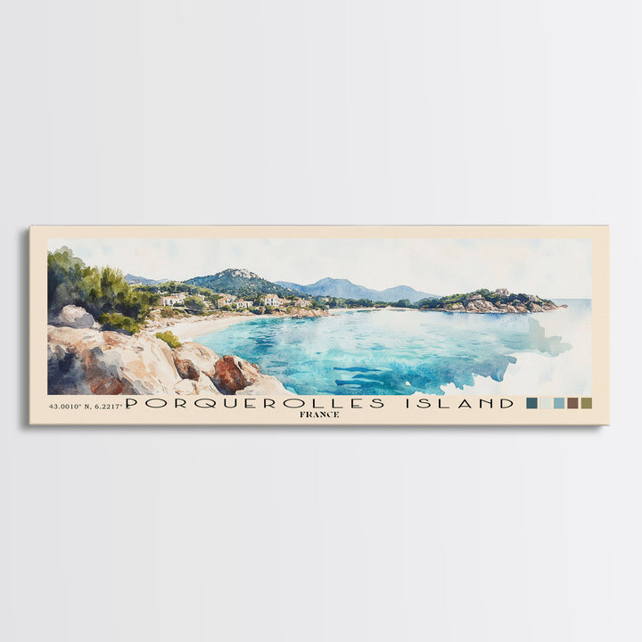 Porquerolles Island, France Watercolor Print, Vacation Gift, France Wall Art, Vacation Wall Art, Vacatation Memories, Beach Decor, Beach Or Lakehouse Art