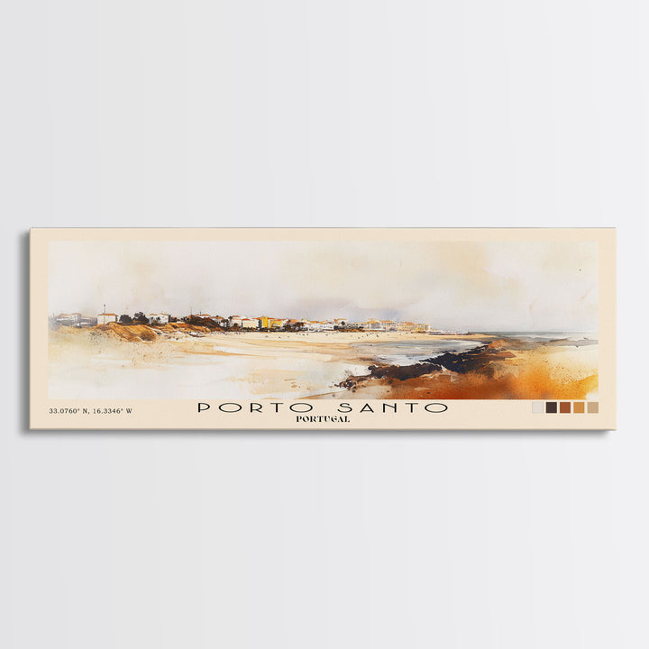 Porto Santo, Portugal Watercolor Print, Vacation Gift, Portugal Wall Art, Beach Painting, Beach Decor, Beach Or Lakehouse Art