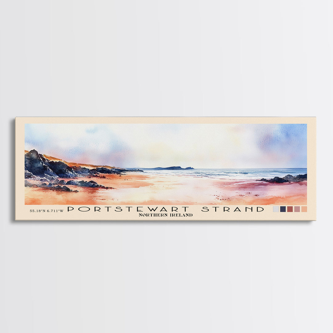 Portstewart Strand, Northern Ireland Watercolor Beach Print, Vacation Gift, Northern Ireland Wall Art, Beach Painting, Beach Decor, Beach Painting
