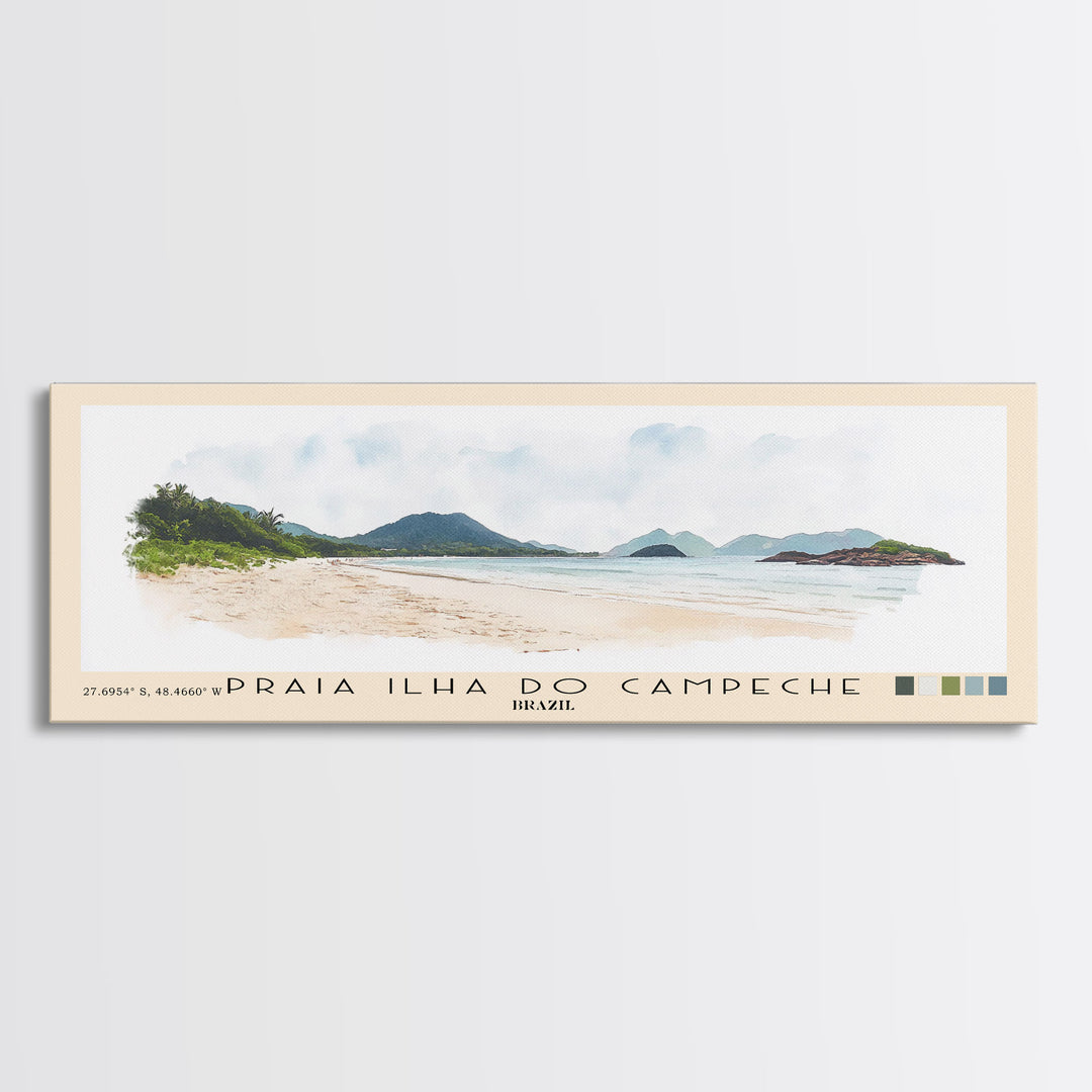 Praia Ilha do Campeche, Brazil Watercolor Print, Vacation Gift, Brazil Wall Art, Vacation Wall Art, Vacatation Memories, Beach Decor, Beach Or Lakehouse Art