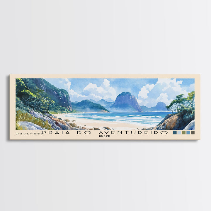 Praia do Aventureiro, Brazil Watercolor Print, Vacation Gift, Brazil Wall Art, Beach Painting, Beach Decor, Beach Or Lakehouse Art