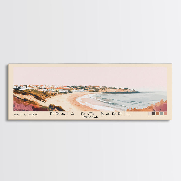 Praia do Barril, Portugal Watercolor Beach Print, Vacation Gift, Portugal Wall Art, Beach Painting, Beach Decor, Beach Painting