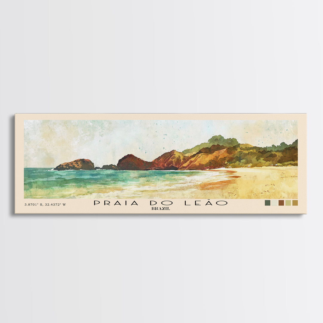 Praia do Leão, Brazil Watercolor Print, Vacation Gift, Brazil Wall Art, Beach Painting, Beach Decor, Beach Or Lakehouse Art