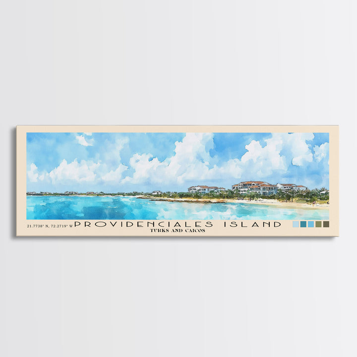 Providenciales Island, Turks and Caicos Watercolor Print, Vacation Gift, Turks and Caicos Wall Art, Vacation Wall Art, Vacatation Memories, Beach Decor, Beach Or Lakehouse Art