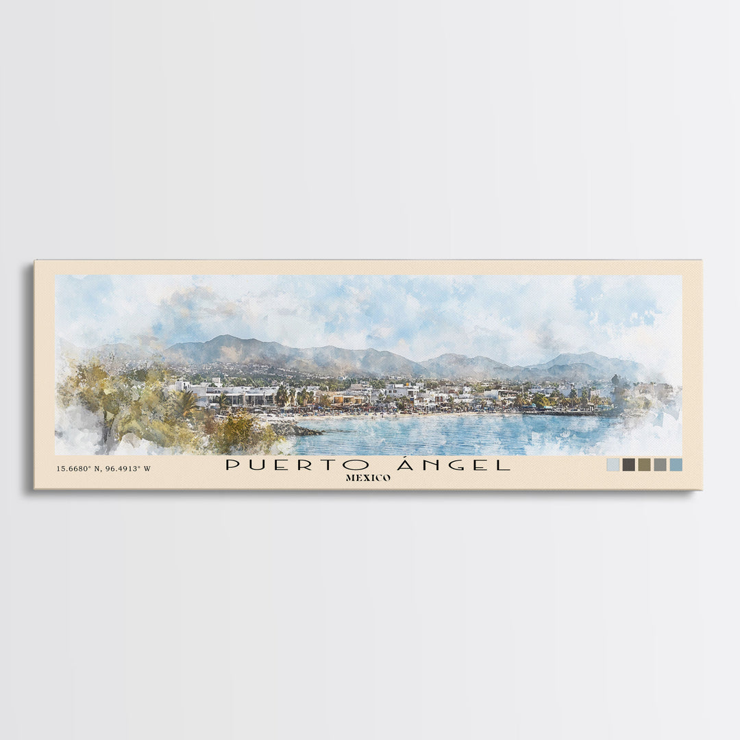 Puerto Ángel, Mexico Watercolor Print, Vacation Gift, Mexico Wall Art, Beach Painting, Beach Decor, Beach Or Lakehouse Art