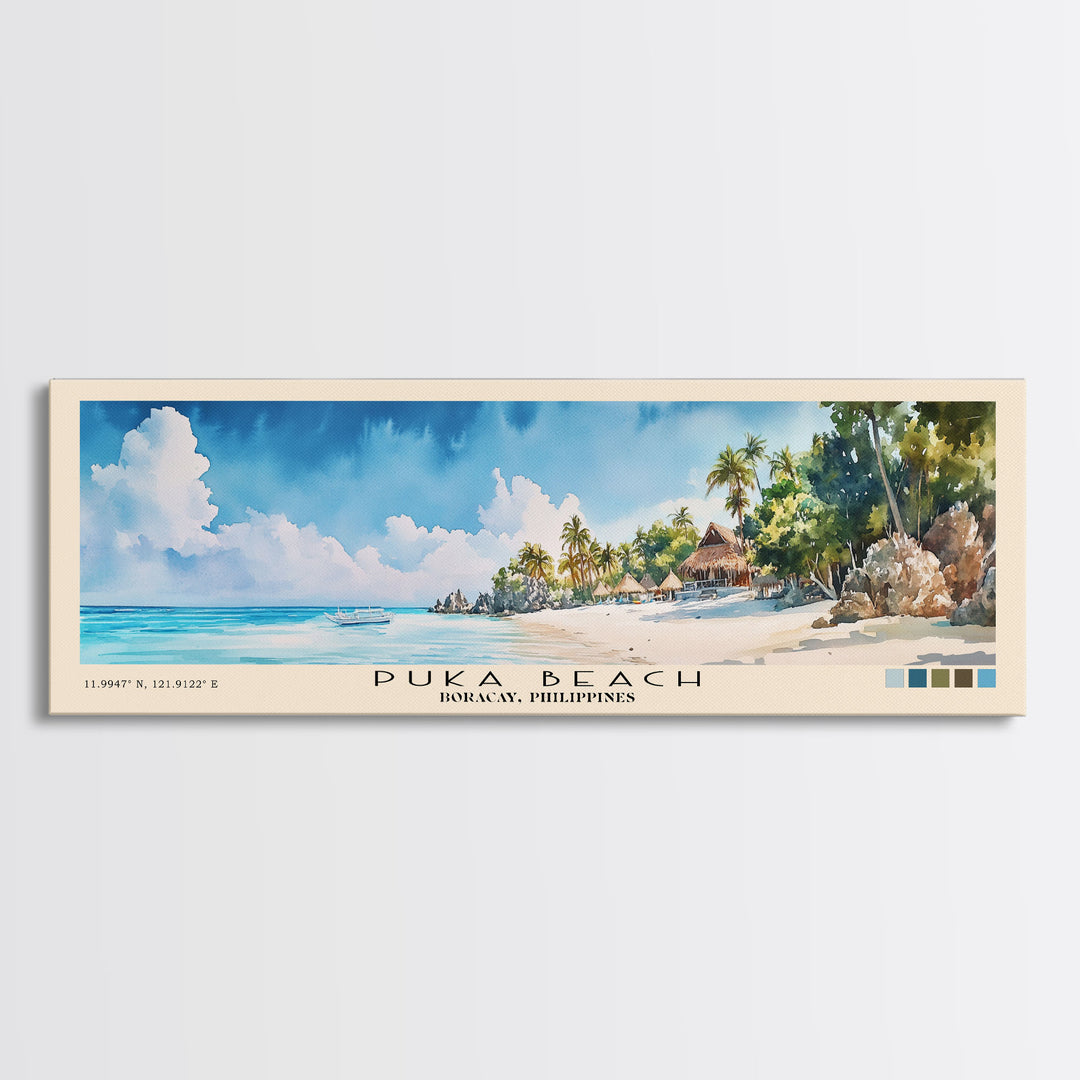 Puka Beach, Boracay, Philippines Watercolor Print, Vacation Gift, Boracay, Philippines Wall Art, Beach Painting, Beach Decor, Beach Or Lakehouse Art