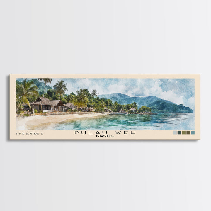 Pulau Weh, Indonesia Watercolor Print, Vacation Gift, Indonesia Wall Art, Vacation Wall Art, Vacatation Memories, Beach Decor, Beach Or Lakehouse Art