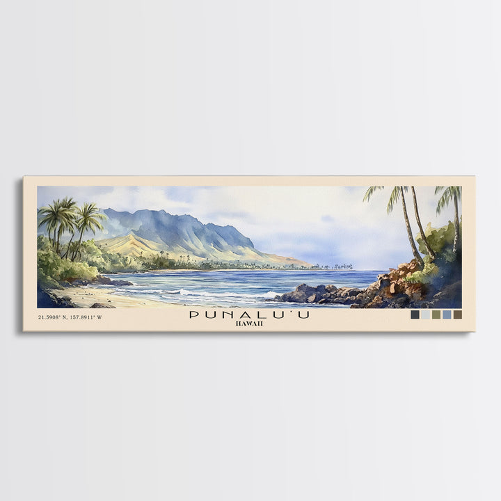 Punalu’u, Hawaii Watercolor Print, Vacation Gift, Hawaii Wall Art, Beach Painting, Beach Decor, Beach Or Lakehouse Art