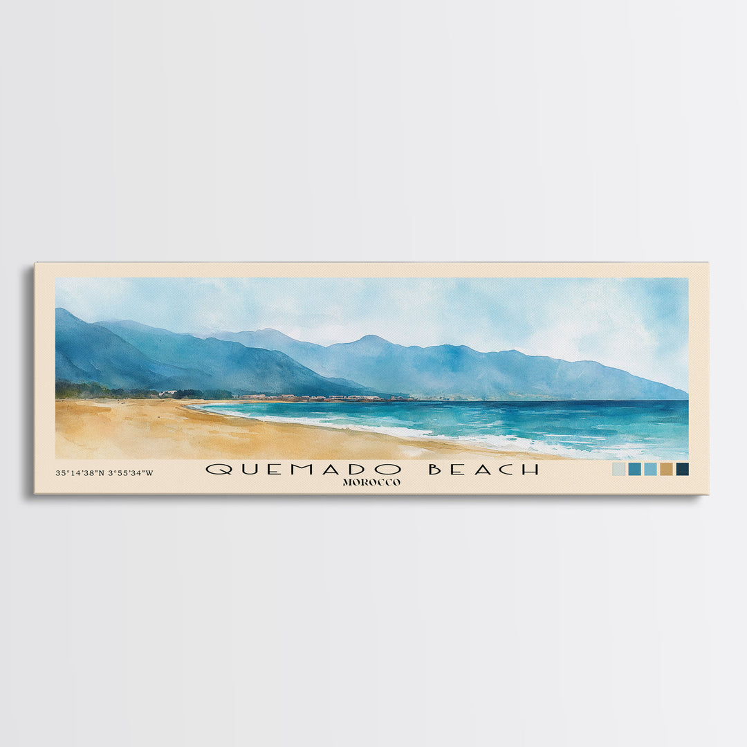 Quemado Beach, Morocco Watercolor Print, Vacation Gift, Morocco Wall Art, Vacation Wall Art, Vacatation Memories, Beach Decor, Beach Or Lakehouse Art