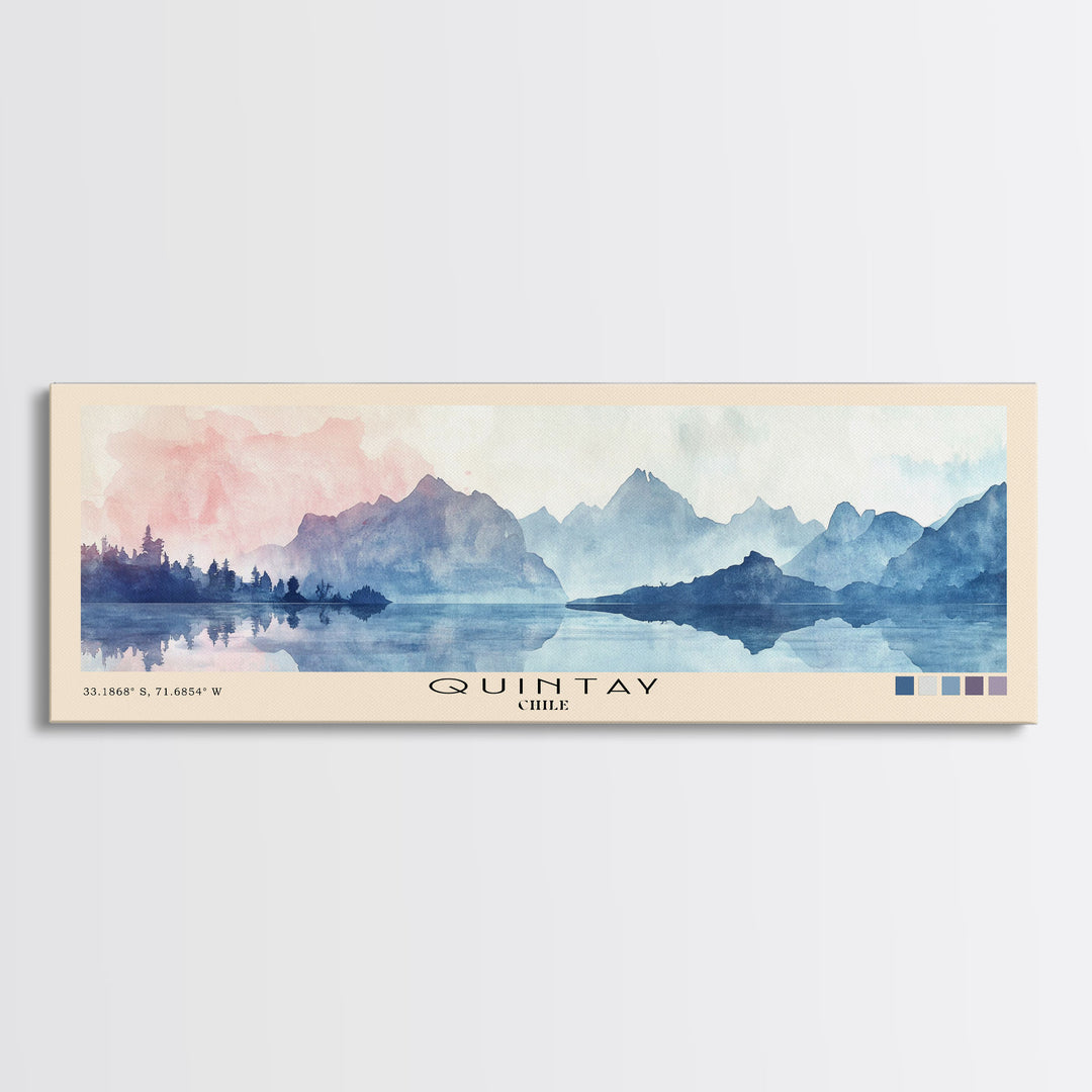 Quintay, Chile Watercolor Print, Vacation Gift, Chile Wall Art, Beach Painting, Beach Decor, Beach Or Lakehouse Art