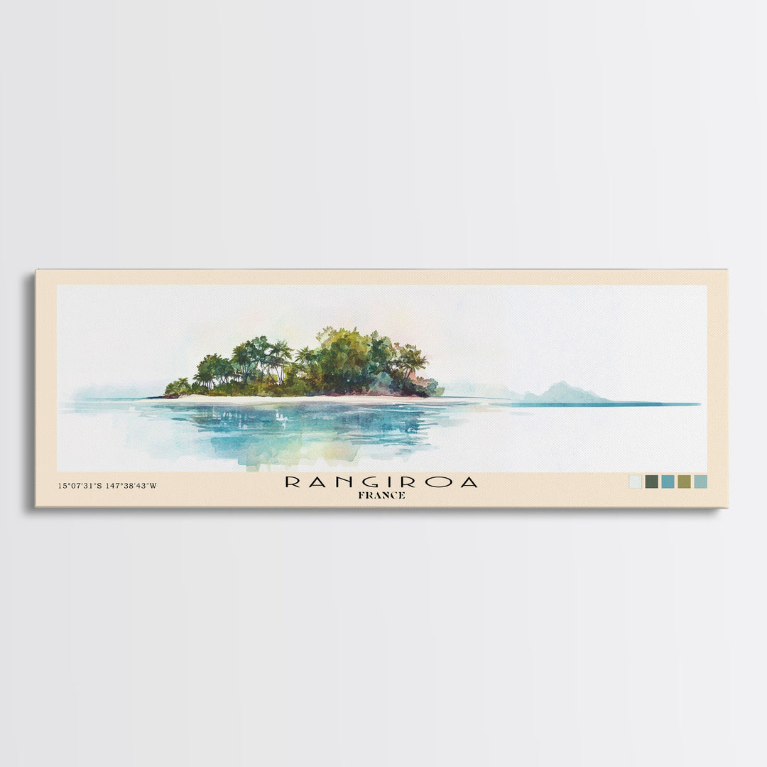 Rangiroa, France Watercolor Print, Vacation Gift, France Wall Art, Vacation Wall Art, Vacatation Memories, Beach Decor, Beach Or Lakehouse Art