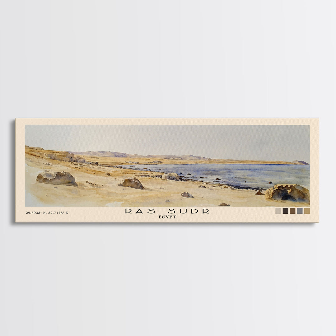 Ras Sudr, Egypt Watercolor Print, Vacation Gift, Egypt Wall Art, Vacation Wall Art, Vacatation Memories, Beach Decor, Beach Or Lakehouse Art