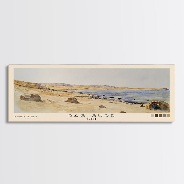 Ras Sudr, Egypt Watercolor Print, Vacation Gift, Egypt Wall Art, Vacation Wall Art, Vacatation Memories, Beach Decor, Beach Or Lakehouse Art