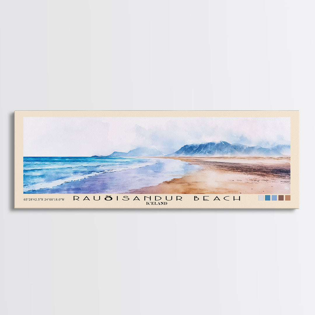Rauðisandur Beach, Iceland Watercolor Print, Vacation Gift, Iceland Wall Art, Beach Painting, Beach Decor, Beach Or Lakehouse Art
