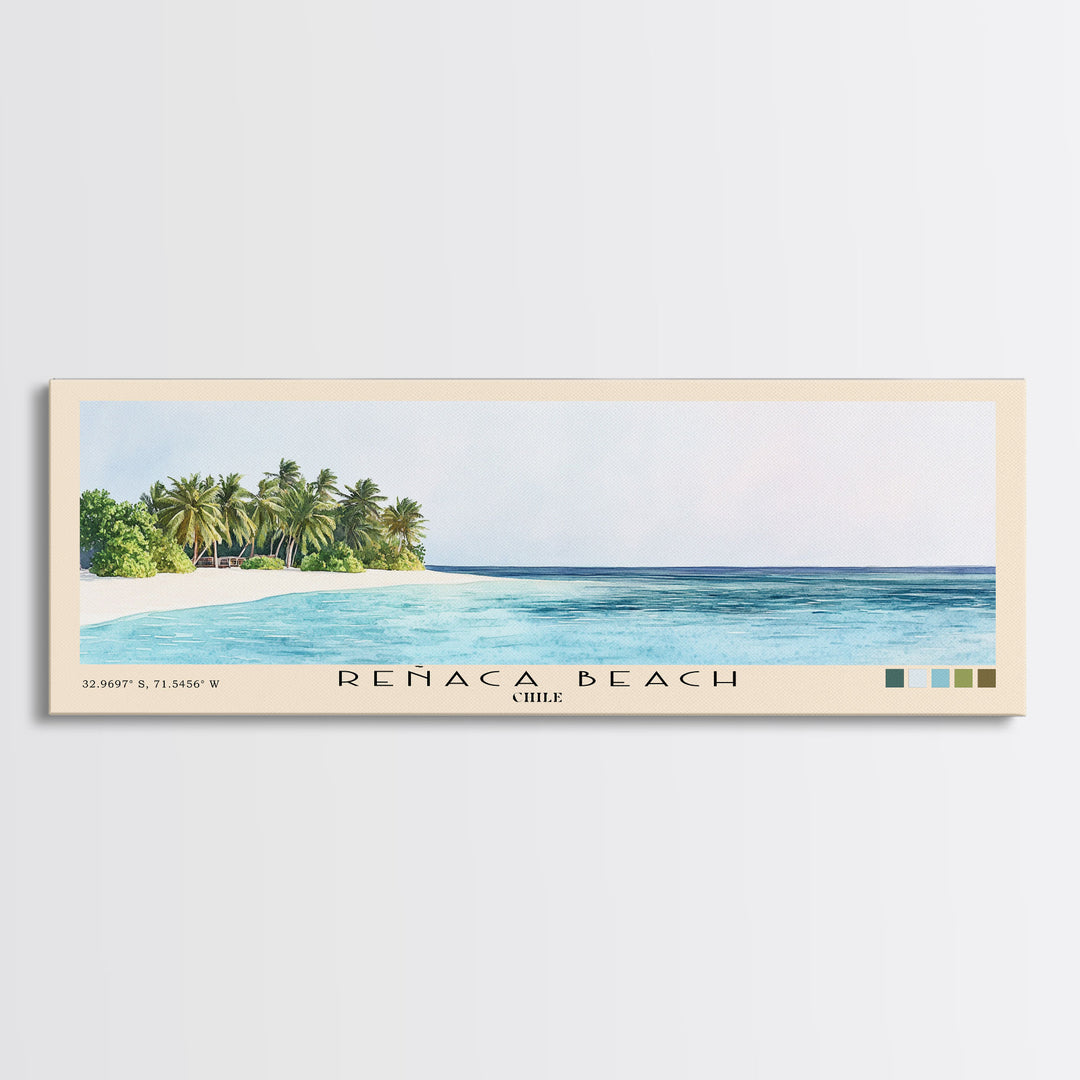 Reñaca beach, Chile Watercolor Print, Vacation Gift, Chile Wall Art, Vacation Wall Art, Vacatation Memories, Beach Decor, Beach Or Lakehouse Art