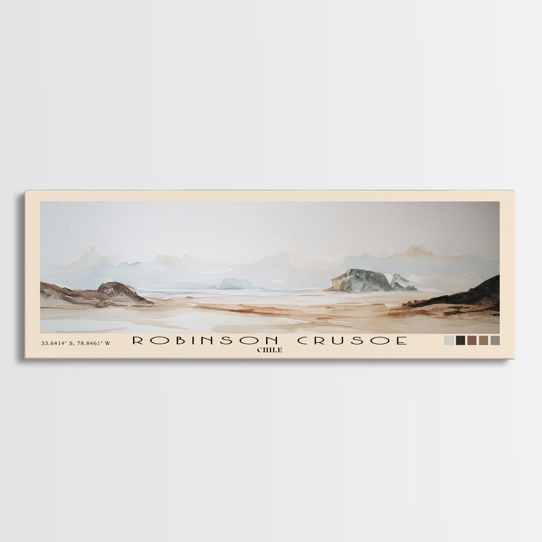 Robinson Crusoe, Chile Watercolor Print, Vacation Gift, Chile Wall Art, Vacation Wall Art, Vacatation Memories, Beach Decor, Beach Or Lakehouse Art