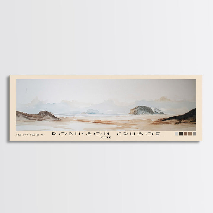 Robinson Crusoe, Chile Watercolor Print, Vacation Gift, Chile Wall Art, Vacation Wall Art, Vacatation Memories, Beach Decor, Beach Or Lakehouse Art