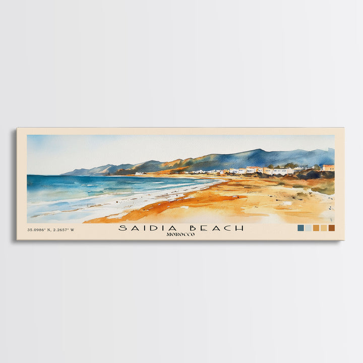 Saidia Beach, Morocco Watercolor Print, Vacation Gift, Morocco Wall Art, Vacation Wall Art, Vacatation Memories, Beach Decor, Beach Or Lakehouse Art