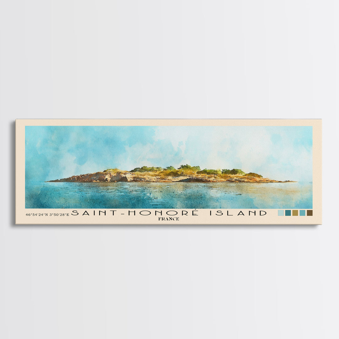 Saint-Honoré Island, France Watercolor Print, Vacation Gift, France Wall Art, Beach Painting, Beach Decor, Beach Or Lakehouse Art