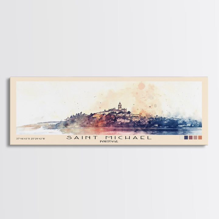 Saint Michael, Portugal Watercolor Print, Vacation Gift, Portugal Wall Art, Vacation Wall Art, Vacatation Memories, Beach Decor, Beach Or Lakehouse Art