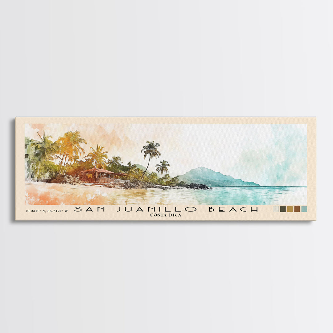 San Juanillo Beach, Costa Rica Watercolor Print, Vacation Gift, Costa Rica Wall Art, Beach Painting, Beach Decor, Beach Or Lakehouse Art