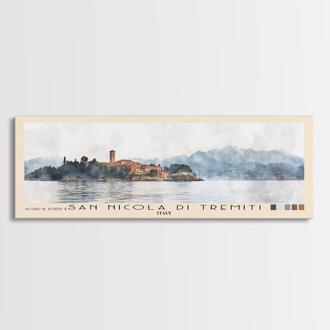 San Nicola di Tremiti, Italy Watercolor Beach Print, Vacation Gift, Italy Wall Art, Beach Painting, Beach Decor, Beach Painting