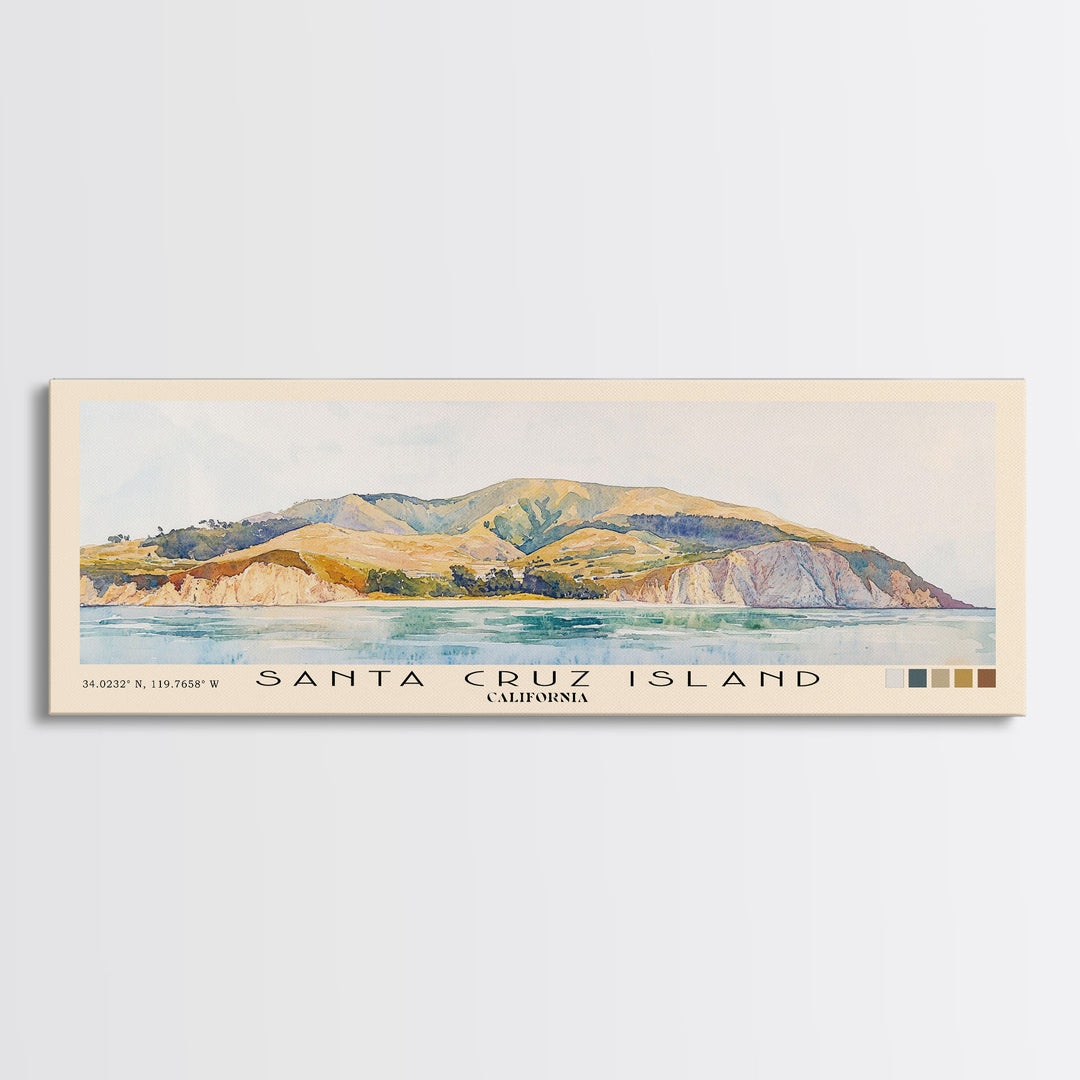 Santa Cruz Island, California Watercolor Print, Vacation Gift, California Wall Art, Beach Painting, Beach Decor, Beach Or Lakehouse Art