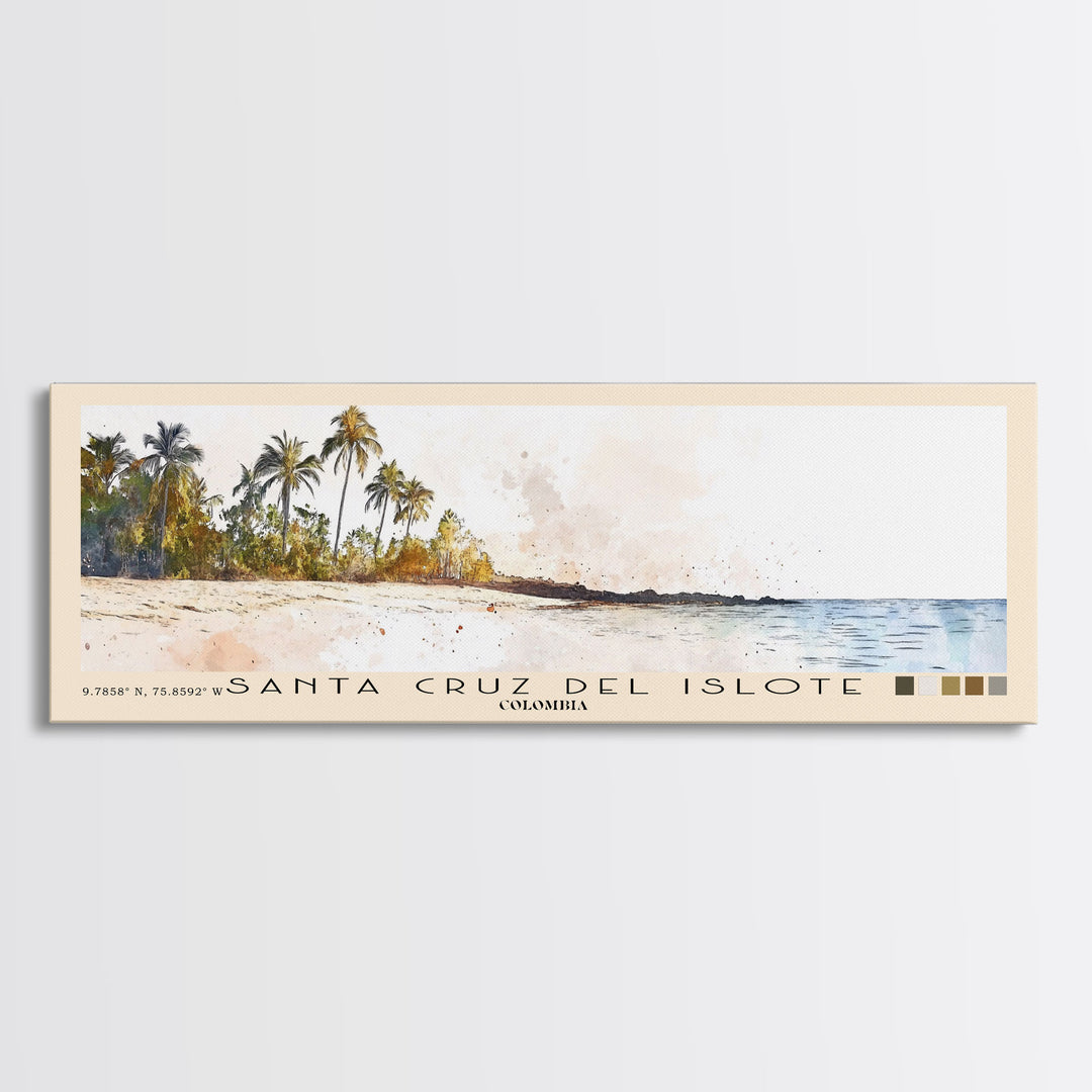 Santa Cruz del Islote, Colombia Watercolor Print, Vacation Gift, Colombia Wall Art, Vacation Wall Art, Vacatation Memories, Beach Decor, Beach Or Lakehouse Art