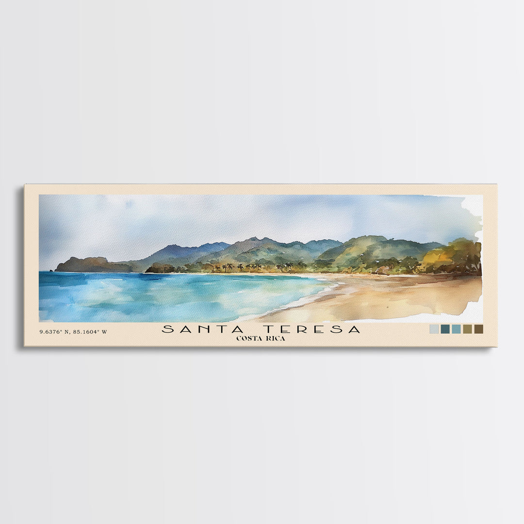 Santa Teresa, Costa Rica Watercolor Print, Vacation Gift, Costa Rica Wall Art, Vacation Wall Art, Vacatation Memories, Beach Decor, Beach Or Lakehouse Art