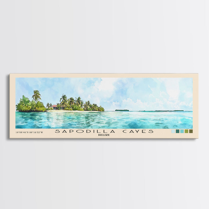 Sapodilla Cayes, Belize Watercolor Print, Vacation Gift, Belize Wall Art, Beach Painting, Beach Decor, Beach Or Lakehouse Art