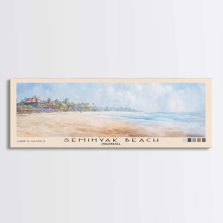 Seminyak Beach, Indonesia Watercolor Print, Vacation Gift, Indonesia Wall Art, Beach Painting, Beach Decor, Beach Or Lakehouse Art