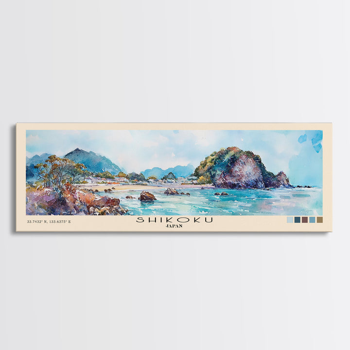 Shikoku, Japan Watercolor Print, Vacation Gift, Japan Wall Art, Vacation Wall Art, Vacatation Memories, Beach Decor, Beach Or Lakehouse Art