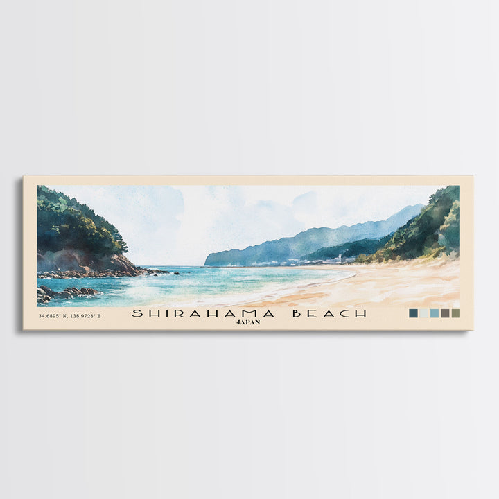 Shirahama Beach, Japan Watercolor Print, Vacation Gift, Japan Wall Art, Beach Painting, Beach Decor, Beach Or Lakehouse Art