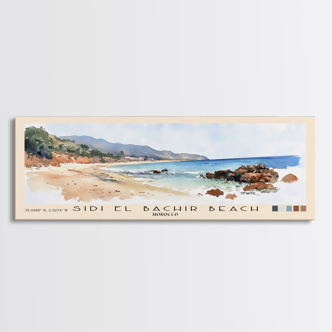 Sidi El Bachir beach, Morocco Watercolor Print, Vacation Gift, Morocco Wall Art, Vacation Wall Art, Vacatation Memories, Beach Decor, Beach Or Lakehouse Art