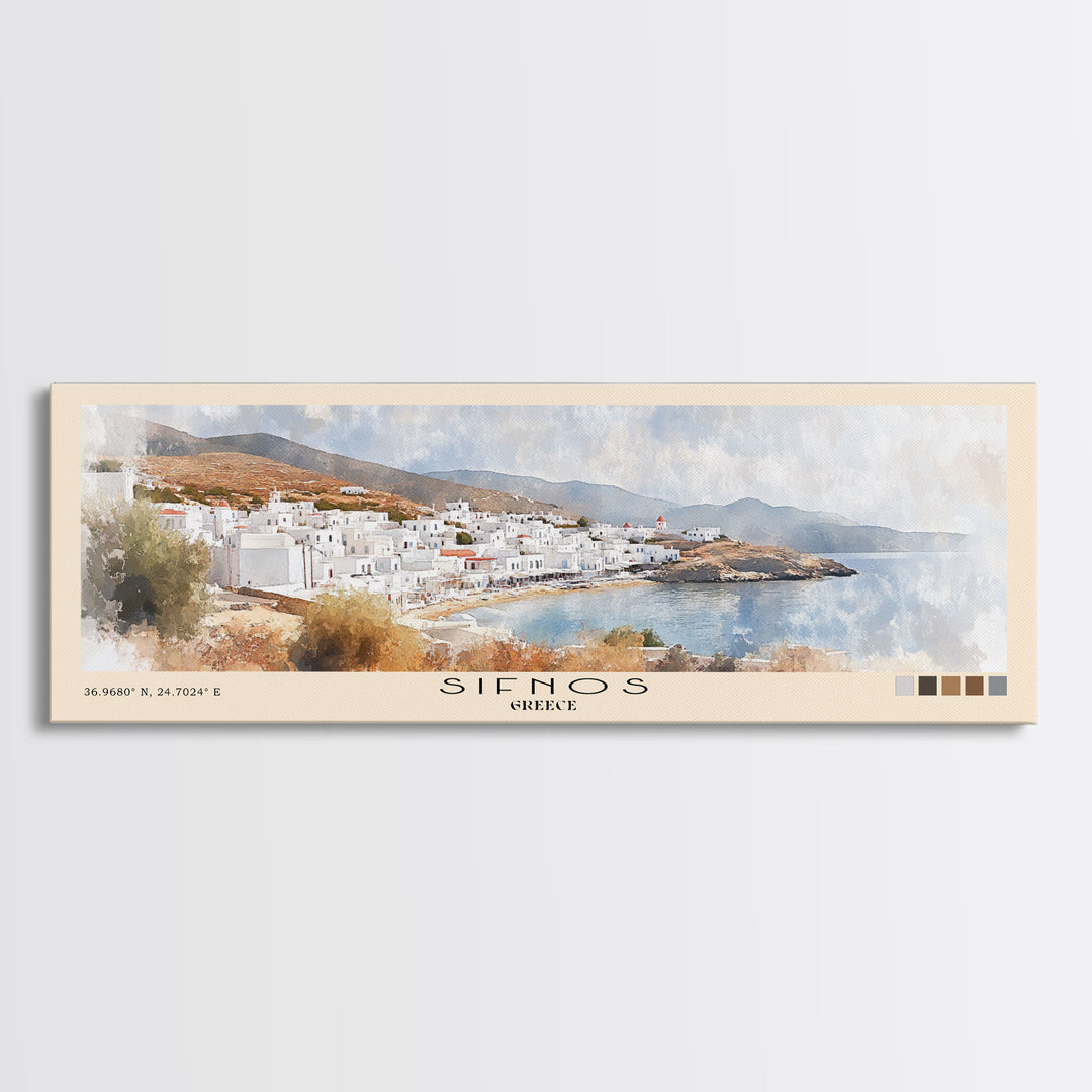 Sifnos, Greece Watercolor Print, Vacation Gift, Greece Wall Art, Beach Painting, Beach Decor, Beach Or Lakehouse Art