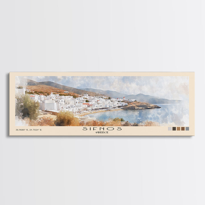 Sifnos, Greece Watercolor Print, Vacation Gift, Greece Wall Art, Beach Painting, Beach Decor, Beach Or Lakehouse Art