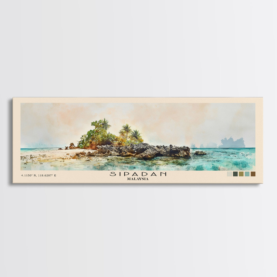Sipadan, Malaysia Watercolor Print, Vacation Gift, Malaysia Wall Art, Vacation Wall Art, Vacatation Memories, Beach Decor, Beach Or Lakehouse Art
