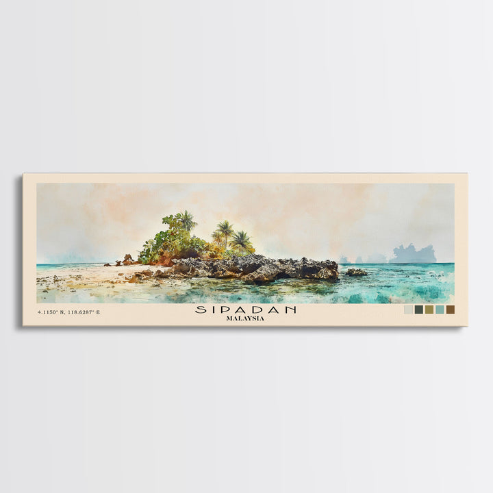 Sipadan, Malaysia Watercolor Print, Vacation Gift, Malaysia Wall Art, Vacation Wall Art, Vacatation Memories, Beach Decor, Beach Or Lakehouse Art