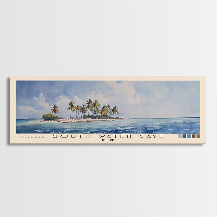 South Water Caye, Belize Watercolor Print, Vacation Gift, Belize Wall Art, Beach Painting, Beach Decor, Beach Or Lakehouse Art