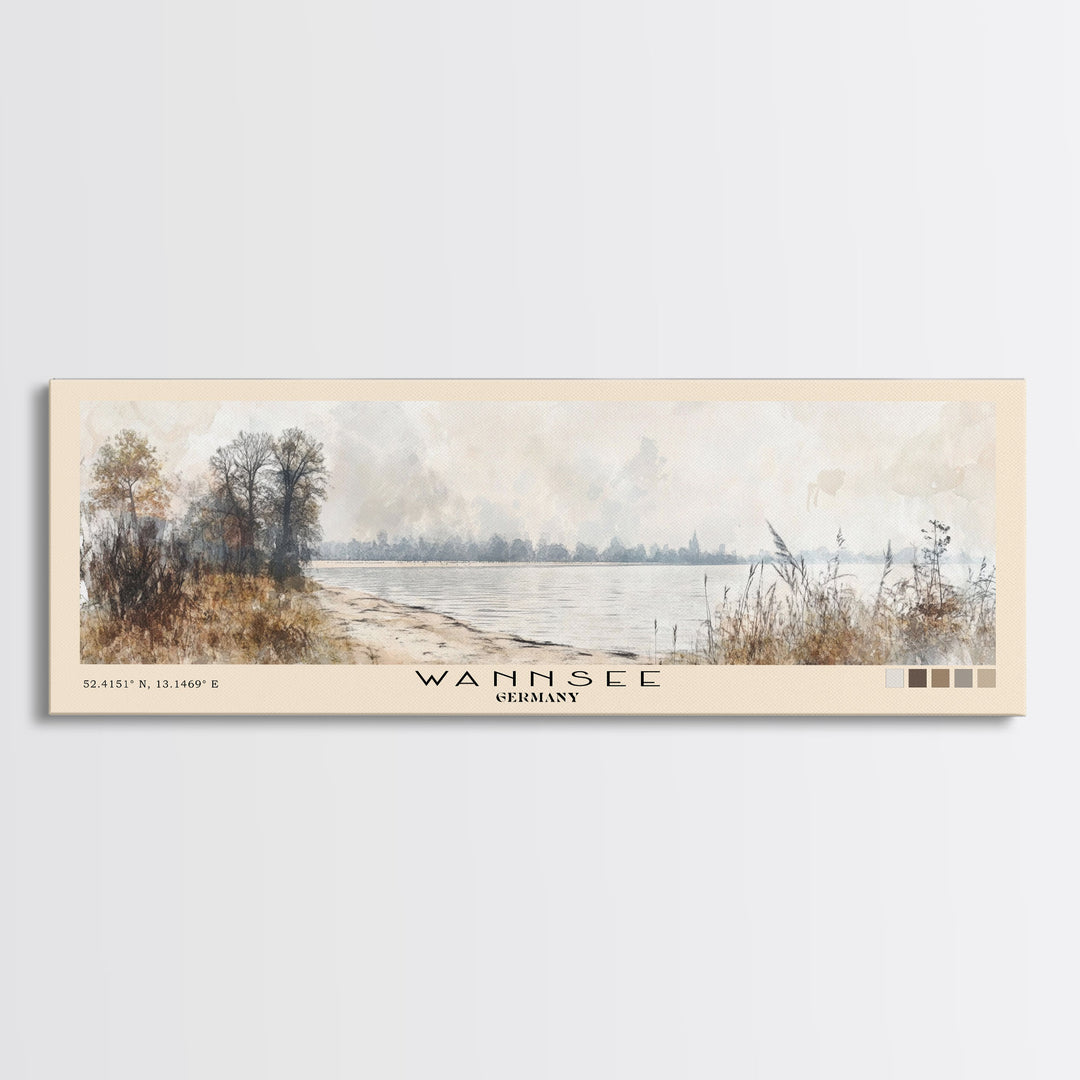 Wannsee, Germany Watercolor Print, Vacation Gift, Germany Wall Art, Vacation Wall Art, Vacatation Memories, Beach Decor, Beach Or Lakehouse Art