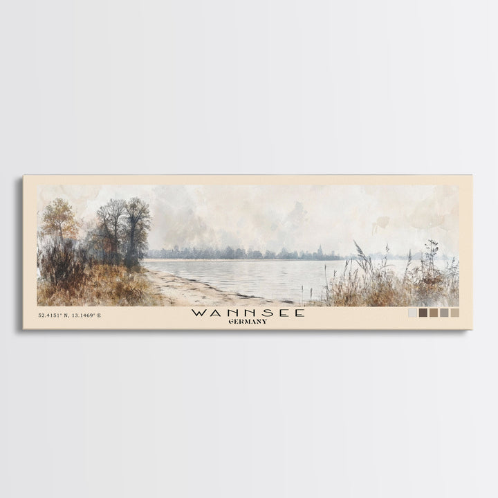Wannsee, Germany Watercolor Print, Vacation Gift, Germany Wall Art, Vacation Wall Art, Vacatation Memories, Beach Decor, Beach Or Lakehouse Art